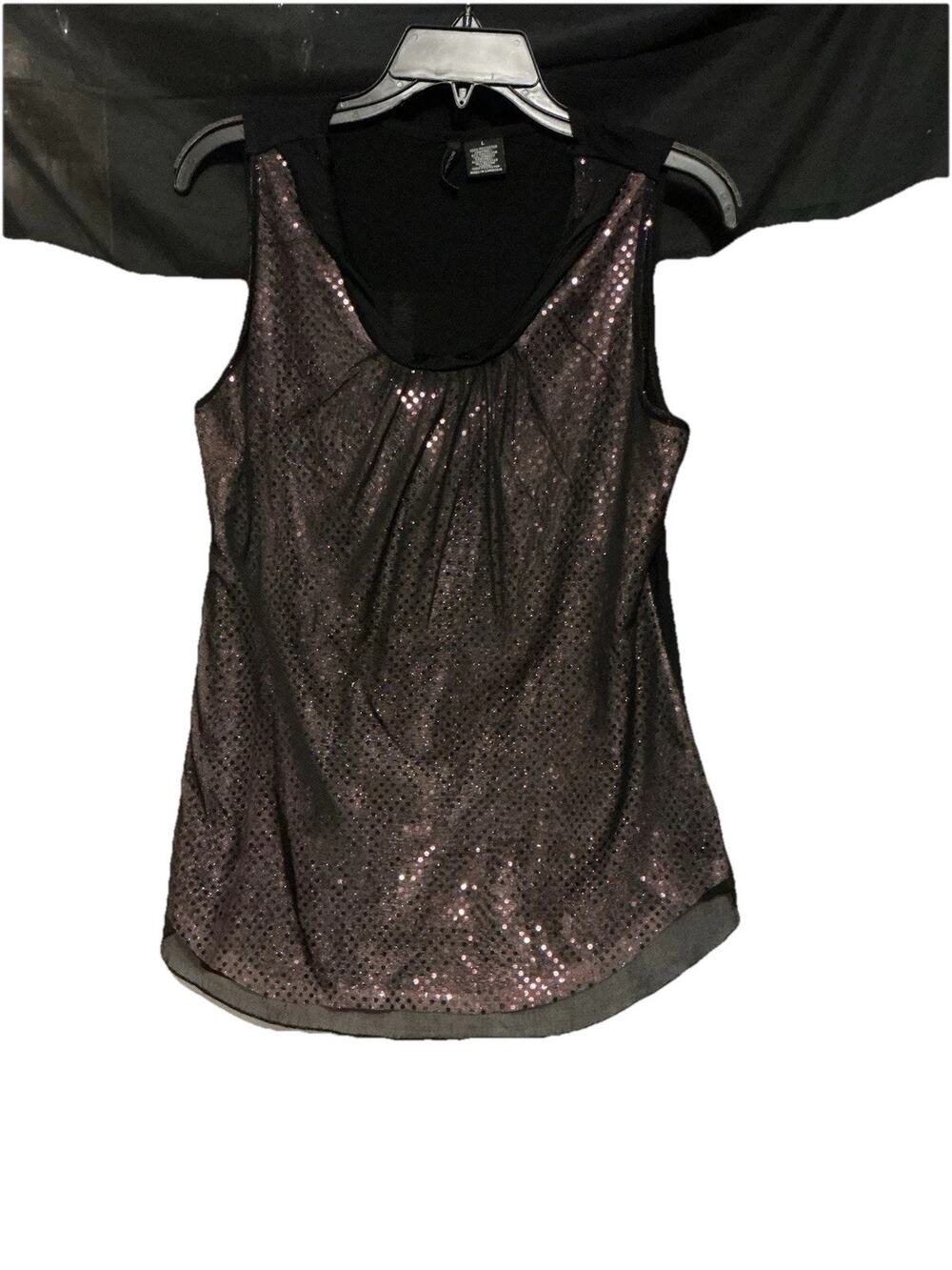 Sleeveless Top SZ L Base Pink Sequin Embellishment Clubwear Party Apparel